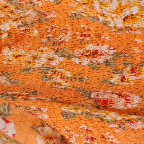 White Birch NWOT light tangerine floral dress size 2X - Picture 7 of 8
